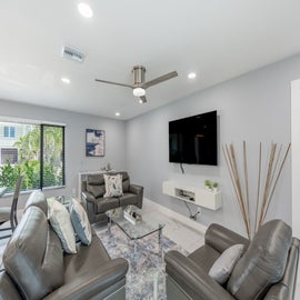 Modern but comfy living room.