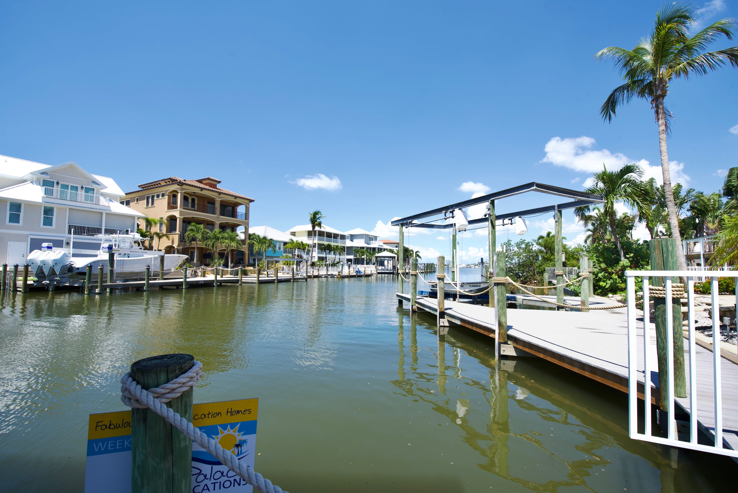 View from dock on canal to Estero Bay