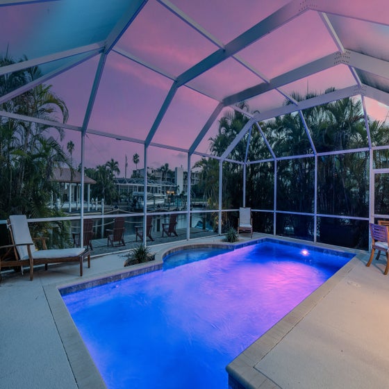 Sunset Dips in the pool.