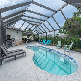 Large, enclosed pool area