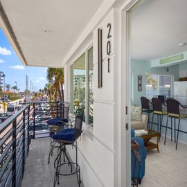 Balcony/ front door to your unit.