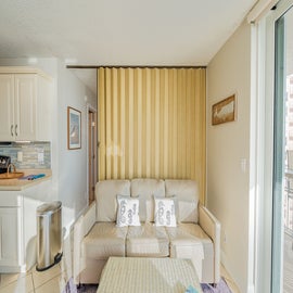 Extra sleeping options with the sleeper sofa. While still having privacy