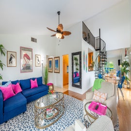 Vintage and tropical elements.