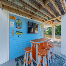 Hang out at the outdoor bar.