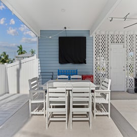 Awesome covered poolside seating