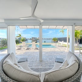 Lower-Level Seating Leading Out to the Pool Deck