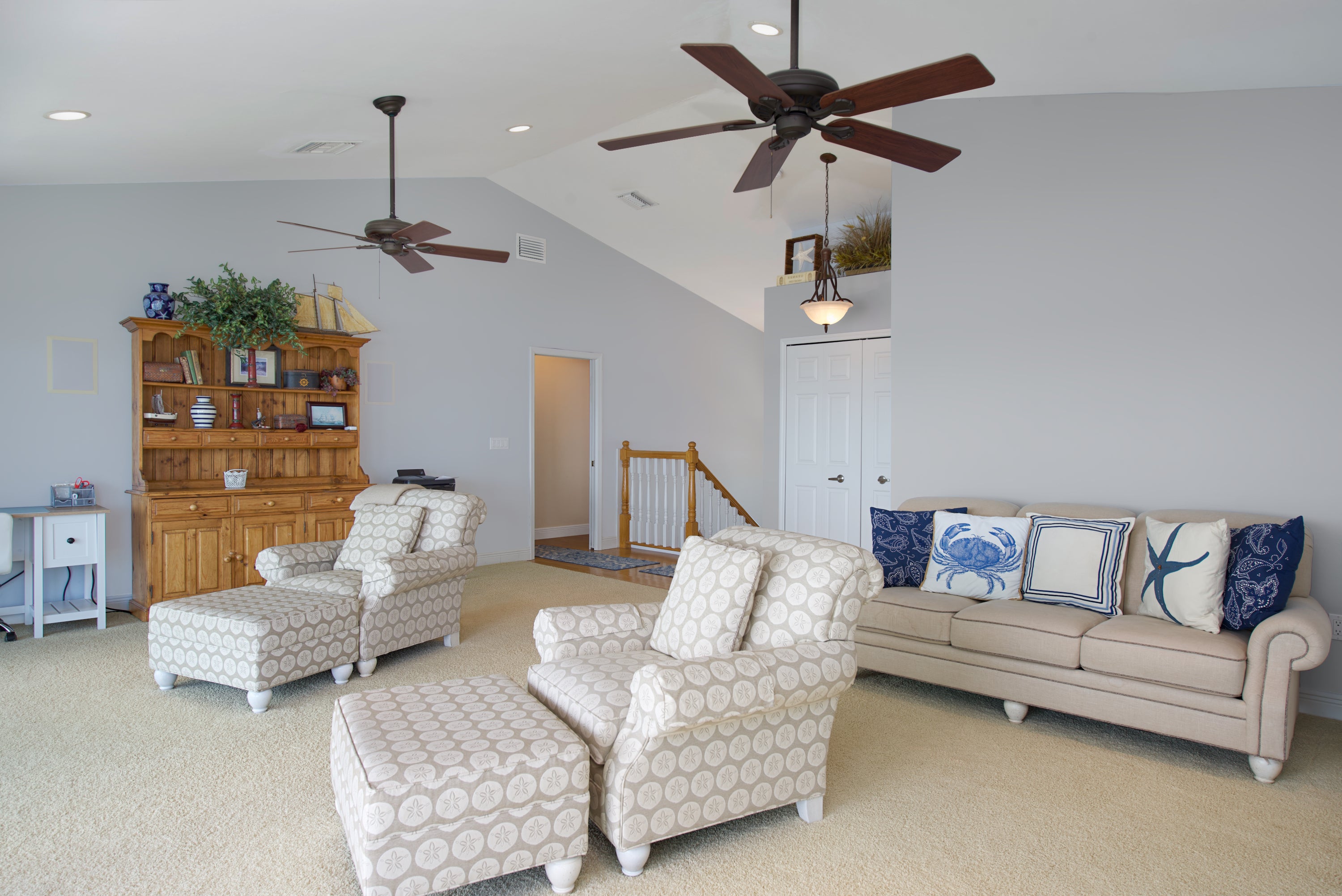 Family Room with Vaulted Ceiling