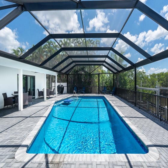 Dive into this luxurious giant private pool.