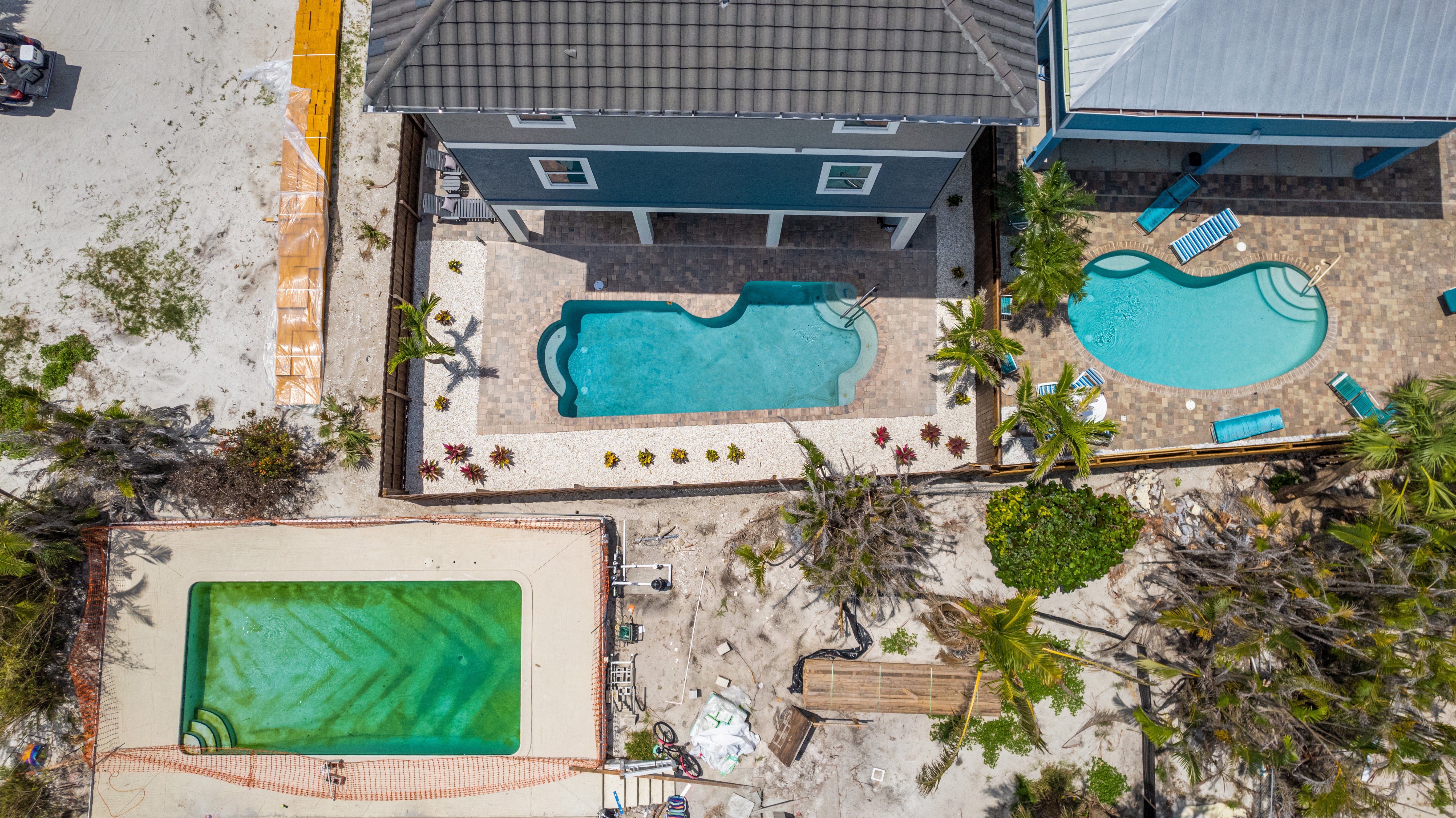 Aerial view of pool area