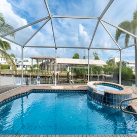 Canal views from the private pool.