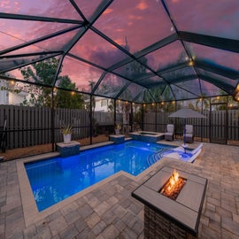 Private Heated Pool with Lounging Space