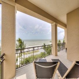 Private balcony with beach views!