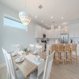 Stunning kitchen and dining area.