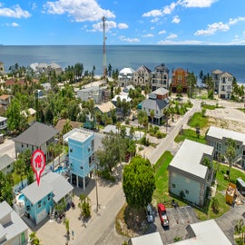 Bluewater Beach House Aerial, close to the beach!