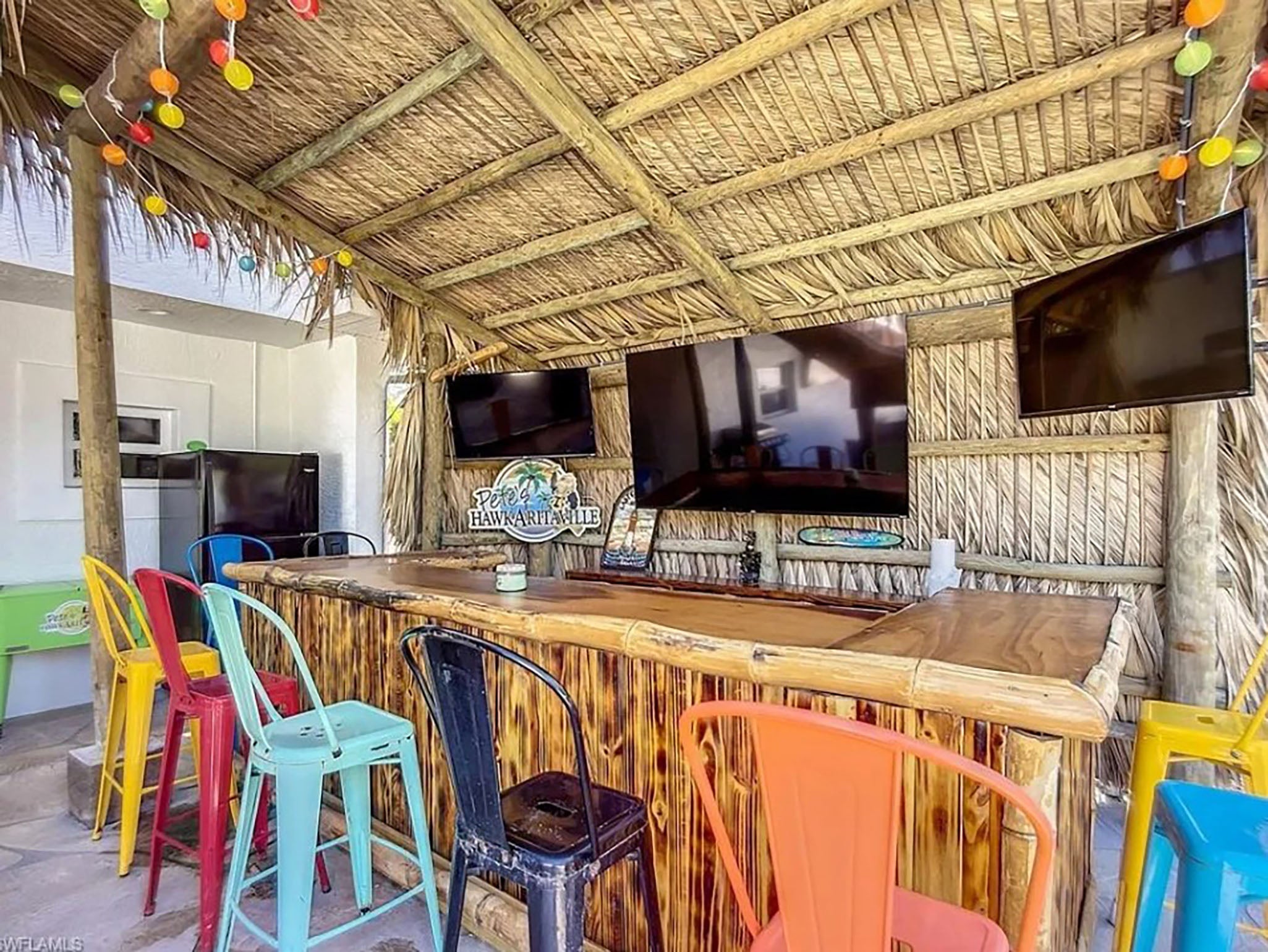 Outside bar with flat screen