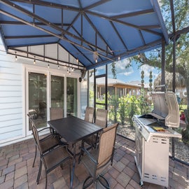 Pool seating and grill for your stay!