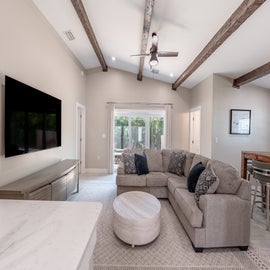 Ceiling beams to give that beach feel.