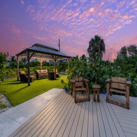 Dockside comfortable seating.
