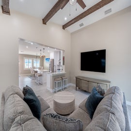 Walk into this lavish open concept living room.