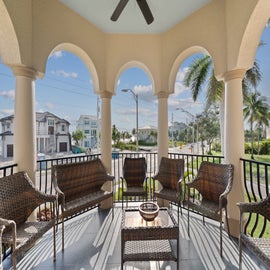 Covered outside seating area.