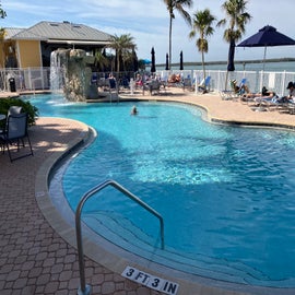 Take steps into a refreshing pool!