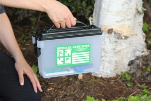 A geocache is typically a waterproof container. Photo courtesy of geocaching.com.
