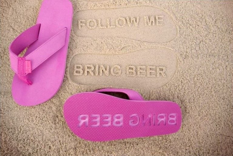 Personalized flip flops are a fun travel tech gadget.