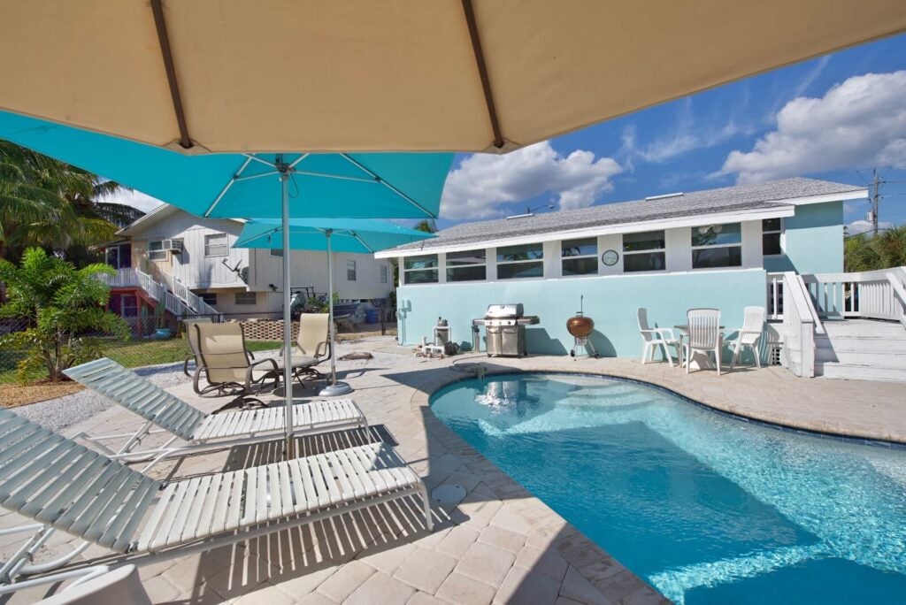 Blue Lizard Fort Myers Beach Vacation Home Pool and Patio View